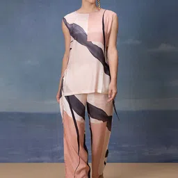 Bannos Swagger Printed Sleeveless Tunic & Trousers-image-85