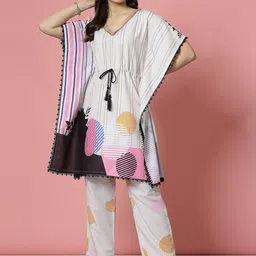 Clora Creation Printed Kaftan With Trouser Co-Ords image 1