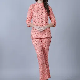 MARC LOUIS Abstract Printed Pure Cotton Top With Trousers Co-Ords-22