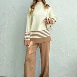 Alamode By Akanksha Women Ariana Striped Premium Winter Coord Set - Tracksuit-picture-16