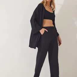 Happiness istanbul Front Open Shrug With Trouser image 2