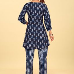 CHANSI Ethnic Motifs Printed High-Low A-Line Kurta With Trouser image 3