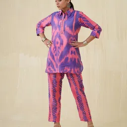 Ishin Abstract Printed Tunic With Trousers image 5