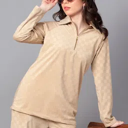 Hencemade Checked Shirt Collar Suede Top & Trouser image 2
