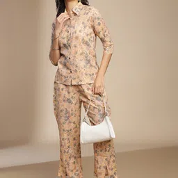 Saanjh Floral Printed Shirt With Trouser-picture-28