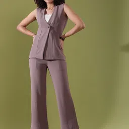 Selvia V-Neck Sleeveless Top With Trousers Co-Ords-image-37