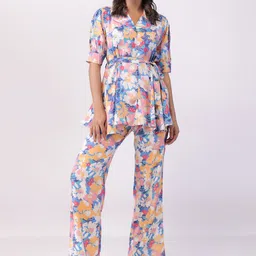 JISORA Printed Pure Cotton Tunic With Trousers Co-Ords-picture-11