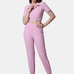 Popwings Spread Collar Crop Top & Joggers-image-85