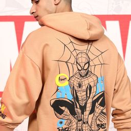 HIGHLANDER Marvel Spider-Man Printed Hooded Drop Shoulder Oversized Pullover Sweatshirt-picture-17