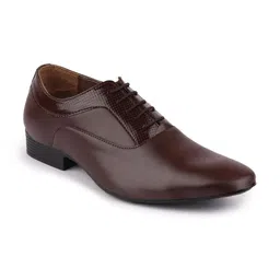 FAUSTO Men Brown Solid PU Formal Oxfords-picture-33