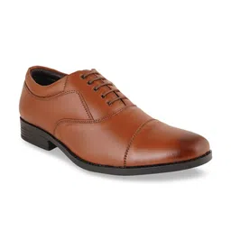 pelle albero Men Tan Brown Solid Leather Formal Oxfords-image-29