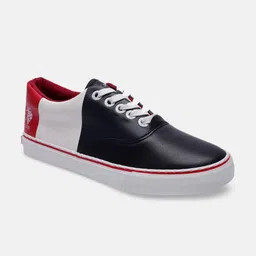 U S Polo Assn Men Navy Blue Colourblocked PU Oxfords-image-49