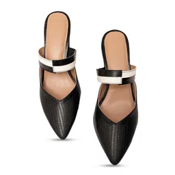 Devano Pointed Toe Textured Block Mules image 5