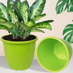 Kuber Industries Green 4 Pcs Non-Hanging Artificial Flower Pots-13