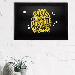 eCraftIndia Black & Yellow Quote Satin Matt Textured UV Art Painting-image-55