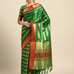 KALINI Geometric Woven Design Zari Saree-picture-25