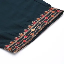Varanga Plus Size Embroidered Kurta with Trousers & With Dupatta image 3