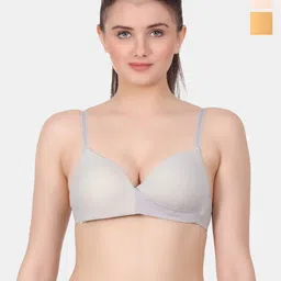Amour Secret Grey & Nude-Coloured Bra Full Coverage Lightly Padded-image-93