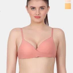 Amour Secret Pink & Nude-Coloured Bra Full Coverage Lightly Padded-picture-17