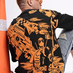 Kook N Keech Marvel Deadpool Printed Drop-Shoulder Sleeves Pure Cotton Relaxed Fit T-shirt-image-51