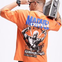 Kook N Keech Marvel Deadpool Printed Drop-Shoulder Sleeves Pure Cotton Relaxed Fit T-shirt-image-62