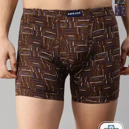 Lux Cozi Men Pack Of 3 Assorted Pure Cotton Mid-Rise Basic Printed Semi-Long Trunk-1