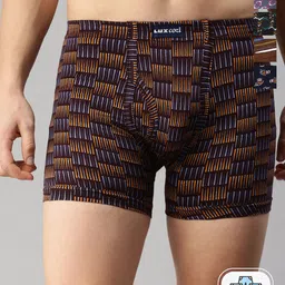 Lux Cozi Men Pack Of 5 Assorted Pure Cotton Mid-Rise Basic Printed Semi-Long Trunks-58