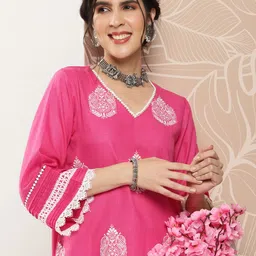 Bhama Couture Ethnic Motifs Embroidered Regular Kurta With Palazzos-picture-51