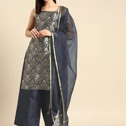 Anouk Ethnic Motifs Embroidered Shoulder Straps Kurta with Palazzos & With Dupatta-picture-9