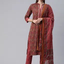 Readiprint Fashions Paisley Printed Sequinned Pure Cotton Kurta with Trousers & Dupatta-13