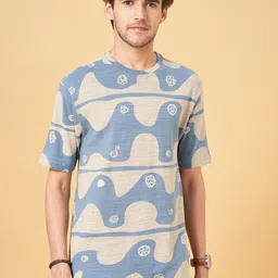 7 Alt by Pantaloons Graphic Printed Round Neck Relaxed Fit Pure Cotton T-shirt-13
