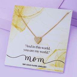 Carlton London 18K Gold-Plated Heart Shaped Cubic Zirconia Pendant With Chain-12
