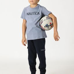 Nautica Boys Typography Printed Round Neck Regular Sleeves Pure Cotton T-shirt-picture-2
