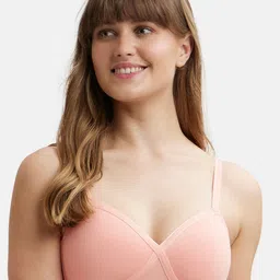 Jockey Wirefree Padded Cotton Full Coverage Tshirt Bra with Adjustable Straps-FE40-34