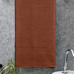 BOMBAY DYEING Brown Solid 450 GSM Cotton Tulip Bath Towel-picture-46