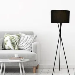 THE STELLAR KRAFT  Bold Black Cylinder Metal Floor Lamps-25