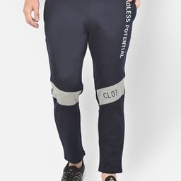Canary London Men Navy Blue & Grey Solid Pure Cotton Straight-Fit Track Pants-image-53