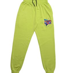 TINY HUG Boys Fluorescent Green Printed Pure Cotton Slim Fit Joggers-71