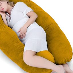 DADDY COOL Yellow & White Faux Velvet Fibre Filled Breathable Maternity Pillow-image-38