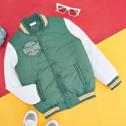 Pantaloons Junior Boys Colourblocked Varsity Jacket-17