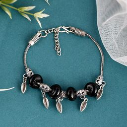 Silvermerc Designs Women Brass Oxidised Silver-Plated Link Bracelet-image-27