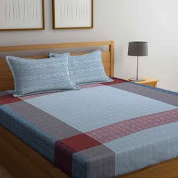 Arrabi Multicoloured Ethnic Motifs 300 TC Super King Bedsheet with 2 Pillow Covers-14