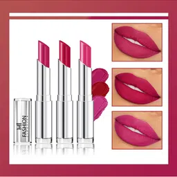 MI FASHION Set Of 3 Creme Matte Weightless Long Lasting Lipstick-  Pink, Pinkish Red, Rose Pink 10.5gm-image-68
