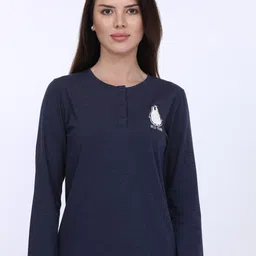 MAYSIXTY Henley Neck Pure Cotton Lounge Tshirts-image-13
