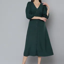SCOUP Green A-Line Dress-picture-39