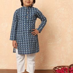 Readiprint Fashions Boys Ethnic Motifs Printed Pure Cotton Straight Kurta With Pyjamas-image-30