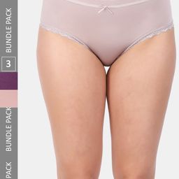 Amour Secret Women Pack Of 3 Mid Rise Anti-Bacterial Hipster Briefs-picture-39