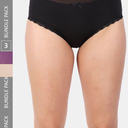 Amour Secret Women Pack Of 3 Anti Bacterial Hipster Briefs-image-39