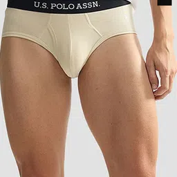 U.S. Polo Assn. Men Soild  2 Pcs Mid Rise Details Basic Briefs  OEB11-FZ0-P2-22