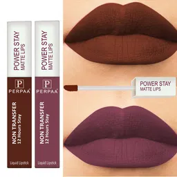 PERPAA  Powerstay Set Of 3 Waterproof Liquid Matte Lipstick-4ml Each-Pink 10-Brown 16-Mauve 23 image 4